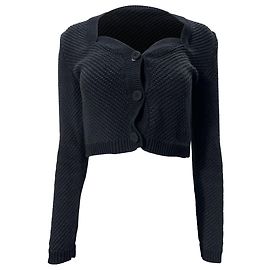 Kurzer Strickcardigan von Nanushka aus schwarzer Baumwolle Schwarz