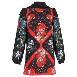 Abito mini in maglia stampato Alexander Mcqueen con sciarpa in seta multicolore Multicolore