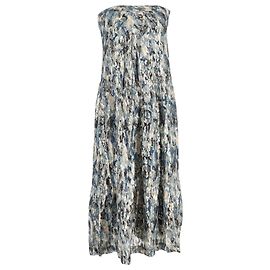 Ba&Sh Printed Midi Strapless Tiered Dress in Multicolor Viscose Multiple colors