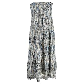 Ba&Sh- Ba&Sh Printed Midi Strapless Tiered Dress in Multicolor Viscose-Multiple colors