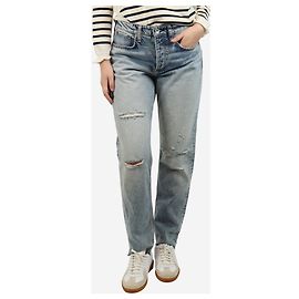 Rag & Bone Hellblaue Rosa Mid-Rise Boyfriend-Jeans - Größe UK 8 Blau