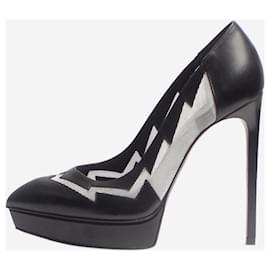 Saint Laurent-Black lightning bolt platform pumps - size EU 38-Black