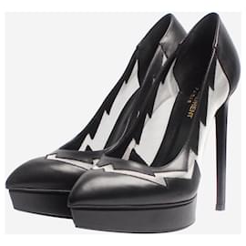 Saint Laurent-Black lightning bolt platform pumps - size EU 38-Black