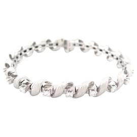Autre Marque-VINTAGE ART DECO BRACELET SET WITH 19 DIAMONDS 1.9CT IN 18K WHITE GOLD 35GR BANGLE-Silvery