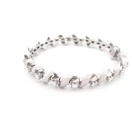 Autre Marque-VINTAGE ART DECO BRACELET SET WITH 19 DIAMONDS 1.9CT IN 18K WHITE GOLD 35GR BANGLE-Silvery