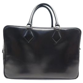 Hermès HERMES PLUME HANDREISETASCHE 40 SCHWARZ BOXLEDER Schwarz