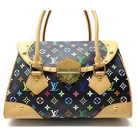 LOUIS VUITTON BEVERLY GM M40201 MULTICOLORE MONOGRAM CANVAS MURAKAMI HANDBAG Black