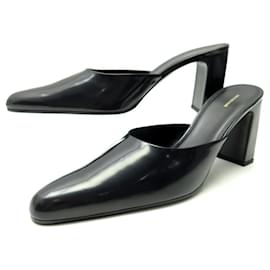 Balenciaga-NINE BALENCIAGA WAVLO 550998 HEEL MULES SIZE 41.5 IN BLACK LEATHER-Black