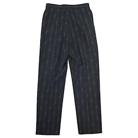 Balenciaga-NEW BALENCIAGA SMALL FIT UNIFORM LOGO SIGNATURE PANTS 36 S BLACK-Black