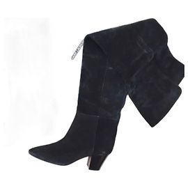 Saint Laurent Black Suede Boots Sz.38 Black