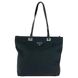 Prada-Prada Nylon Tessuto Logo Tote Bag-Black