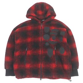 DSQUARED2 Sweat à capuche zippé à carreaux Rouge Noir M Autre