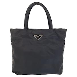 Prada-Prada Nylon Tessuto Triangle Logo Tote Bag-Black