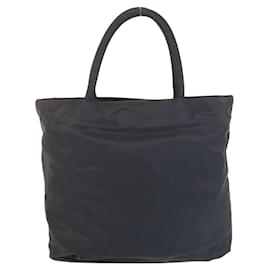 Prada-Prada Nylon Tessuto Triangle Logo Tote Bag-Black