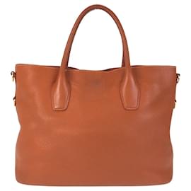 Prada-Prada Vitello Daino Leather Tote Bag-Brown