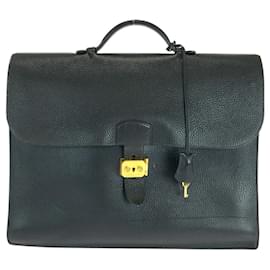 Hermès-Hermes Vintage Sac a Depeches 38 Briefcase Black-Black