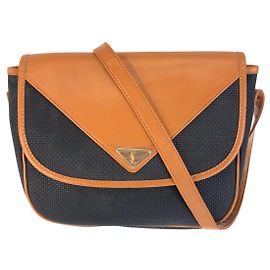 Yves Saint Laurent Vintage PVC Leather Shoulder Bag Brown