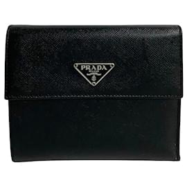 Prada-Prada Saffiano Leather Bifold Wallet Black-Black