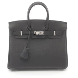Hermès-Sac à main Hermès Birkin 25 Togo Noir-Noir