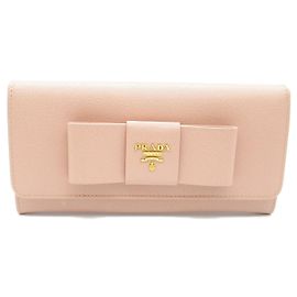 Prada Saffiano Leather Bifold Long Wallet 1M1132 Pink