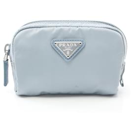 Prada-Prada Nylon Saffiano Leather Pouch 1NA339-Blue