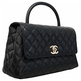 Chanel-Chanel Black Caviar Leather Handbag-Black