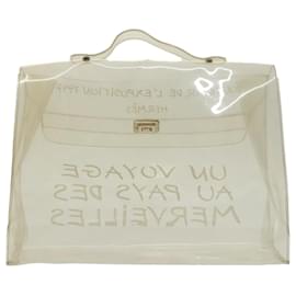 Hermès-HERMES Sac à main Kelly en vinyle transparent doré Auth 97751-Doré,Autre
