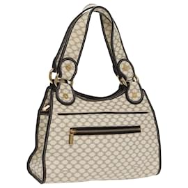 Céline-CELINE Macadam Canvas Hand Bag PVC White Gold Auth 98542-White,Golden