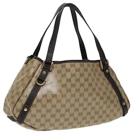 Gucci-GUCCI GG Crystal Abbey Tote Bag Beige Gold 293578 Auth ki5099-Beige,Golden