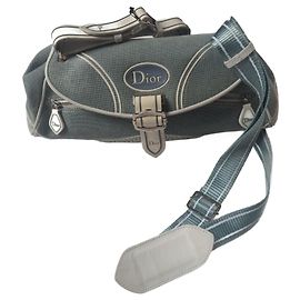 Christian Dior Borsa a Spalla Tela e Monogramma Verde Verde