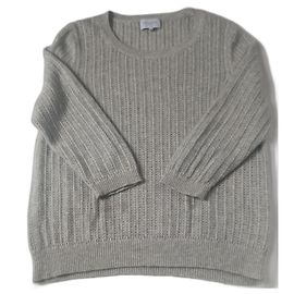 Eric Bompard Malha de cashmere cinza manga 3/4 Cinza