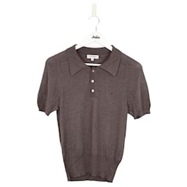 Saint Laurent-Silk polo-Grey