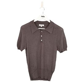 Saint Laurent Polo de seda Gris