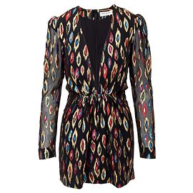 Abito da cocktail in jacquard pavone Saint Laurent Nero