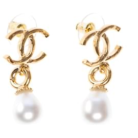 Chanel-CHANEL CC Jewelry in Gold Pearl - 102200-Golden