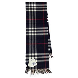 Sciarpa Burberry Blu Navy in Lana Blu navy