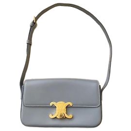 Bolsa de ombro Céline Triomphe azul de couro Azul