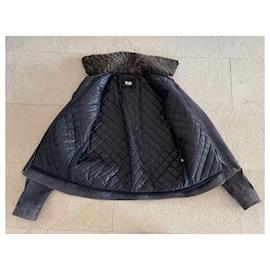 Dolce & Gabbana-Blue washed look lambskin aviator jacket Dolce & Gabbana Size 52 IT-Blue