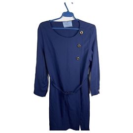 Vestido de noite azul Prada com cinto Azul