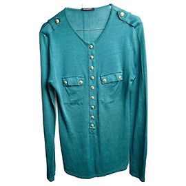 Suéter Balmain Verde de Viscose e Linho Verde