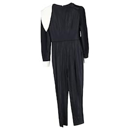 Fendi- Fendi Scarf Detail Long Sleeve Jumpsuit in Black Polyester-Black