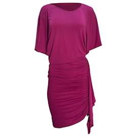 Michael Kors-Michael Kors Ruched Mini Dress in Pink Cotton-Brown,Pink