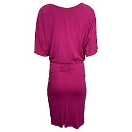 Michael Kors-Michael Kors Ruched Mini Dress in Pink Cotton-Brown,Pink