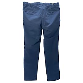 Loro Piana-Loro Piana Trousers in Navy Blue Cotton-Blue,Navy blue