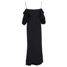 Robe maxi off-shoulder Alexander Mcqueen en viscose noire Noir