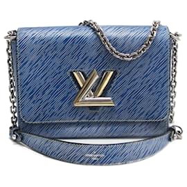 Louis Vuitton-Louis Vuitton Epi Denim Twist MM Chain Shoulder Bag-Blue