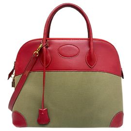 Hermès Hermes Handbag Shoulder Bag Bolide 35 Red Khaki
