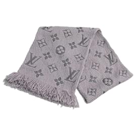 Louis Vuitton-Louis Vuitton Monogram Scarf Echarpe Mania Gris Perle-Grey