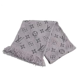 Louis Vuitton-Louis Vuitton Monogram Scarf Echarpe Mania Gris Perle-Grey