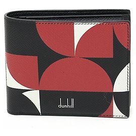 Alfred Dunhill Portafoglio bi-fold ottico Dunhill Cadogan Nero Bianco Rosso